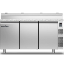 Холодильний стіл Prep-station GN1/1 | 3 двері, 476 л, -2°...+8°C, гранітна стільниця GN1/3, H 760 мм, під виносний холод | BU HORECA