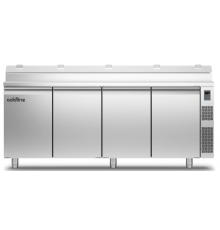 Холодильний стіл Prep-station GN1/1 | 4 двері, 599 л, -2°...+8°C, нержавіюча стільниця GN1/3, H 710 мм, під виносний холод | BU HORECA