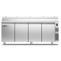 Холодильний стіл Prep-station GN1/1 | 4 двері, 599 л, -2°...+8°C, гранітна стільниця GN1/6, H 710 мм, під виносний холод | BU HORECA