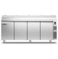 Холодильний стіл Prep-station GN1/1 | 4 двері, 649 л, -2°...+8°C, нержавіюча стільниця GN1/6, H 760 мм, під виносний холод | BU HORECA