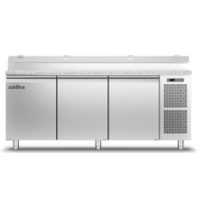 Холодильний стіл Prep-station EN60x40 | 3 двері, 658 л, -2°...+8°C, гранітна стільниця GN1/3, H 760 мм | BU HORECA