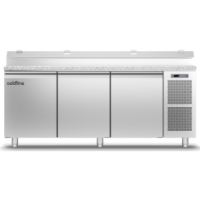 Холодильний стіл Prep-station EN60x40 | 3 двері, 607 л, -2°...+8°C, гранітна стільниця GN1/6, H 710 мм | BU HORECA