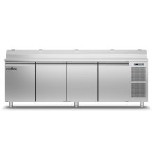 Холодильний стіл Prep-station EN60x40 | 4 двері, 825 л, -2°...+8°C, нержавіюча стільниця GN1/6, H 710 мм | BU HORECA