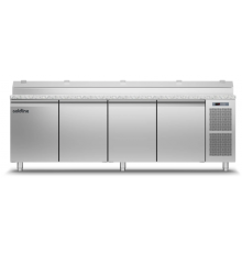Холодильный стол Prep-station EN60x40 4 двери, 894 л, -2°...+8°C, гранитная столешница GN1/6, H 760 мм | BU HORECA
