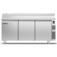 Холодильний стіл Prep-station EN60x40 | 3 двері, 607 л, -2°...+8°C, гранітна стільниця GN1/3, H 710 мм, під виносний холод | BU HORECA