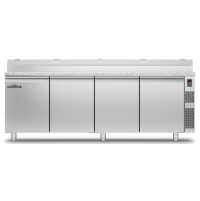 Холодильний стіл Prep-station EN60x40 | 4 двері, 825 л, -2°...+8°C, гранітна стільниця GN1/6, H 710 мм, під виносний холод | BU HORECA