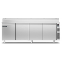 Холодильний стіл Prep-station EN60x40 | 4 двері, 825 л, -2°...+8°C, нержавіюча стільниця GN1/6, H 710 мм, під виносний холод | BU HORECA