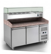 Холодильный стол Gooder PZ2600TN | Для пиццы, гранит, 2 двери, 151 см | BU HORECA